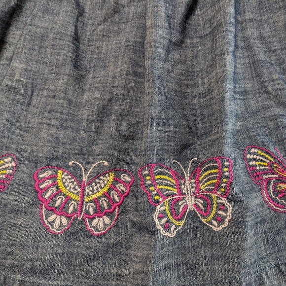 2/20*Baby Gap Infant Denim w/Embroidered Butterflies Dress - size 18-24 months - Picture 4 of 13